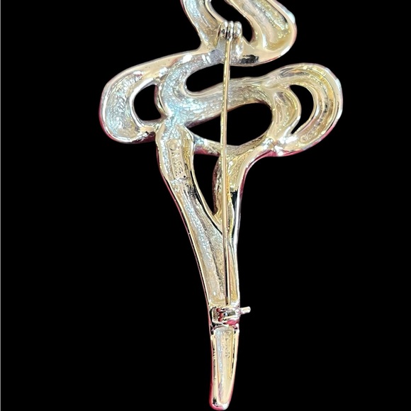 Vintage AJC cursive torch brooch - Picture 5 of 6